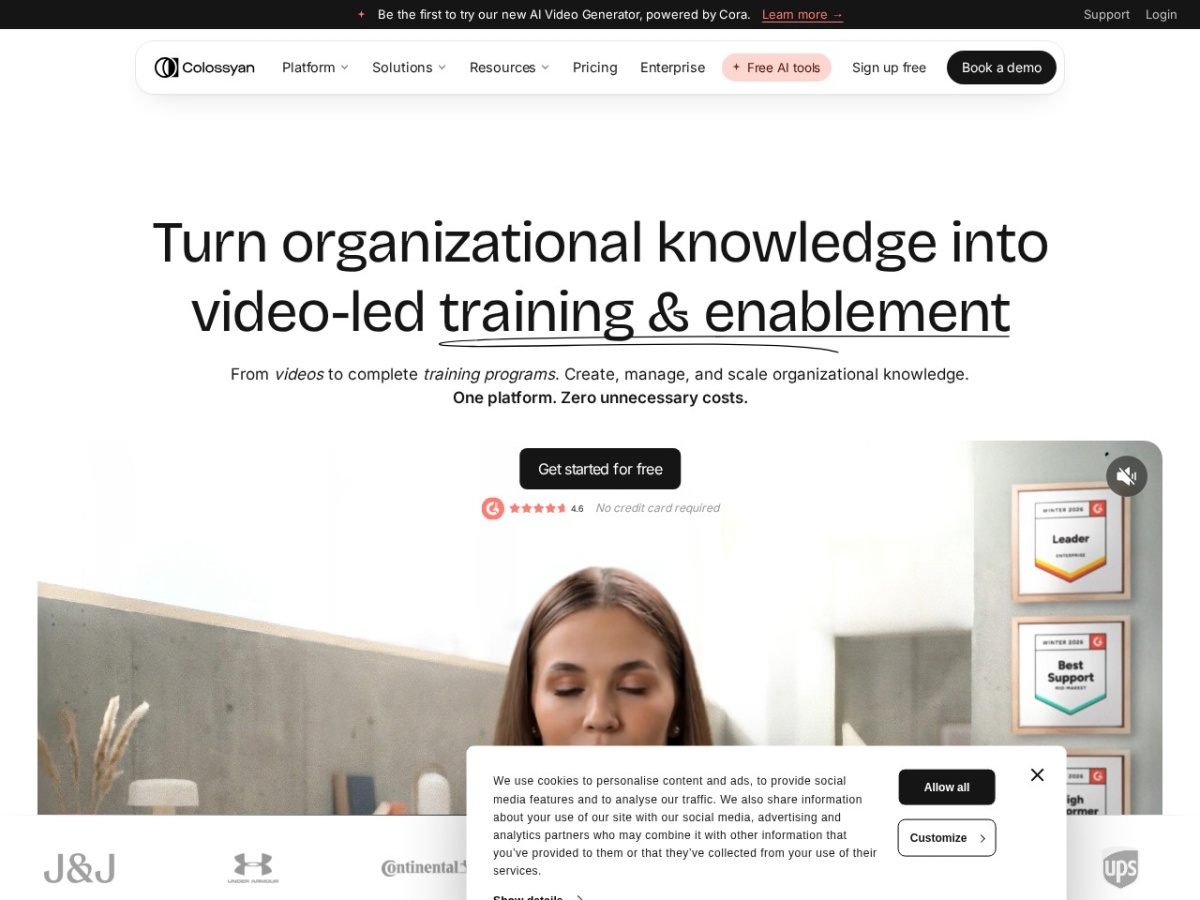 Colossyan homepage screenshot